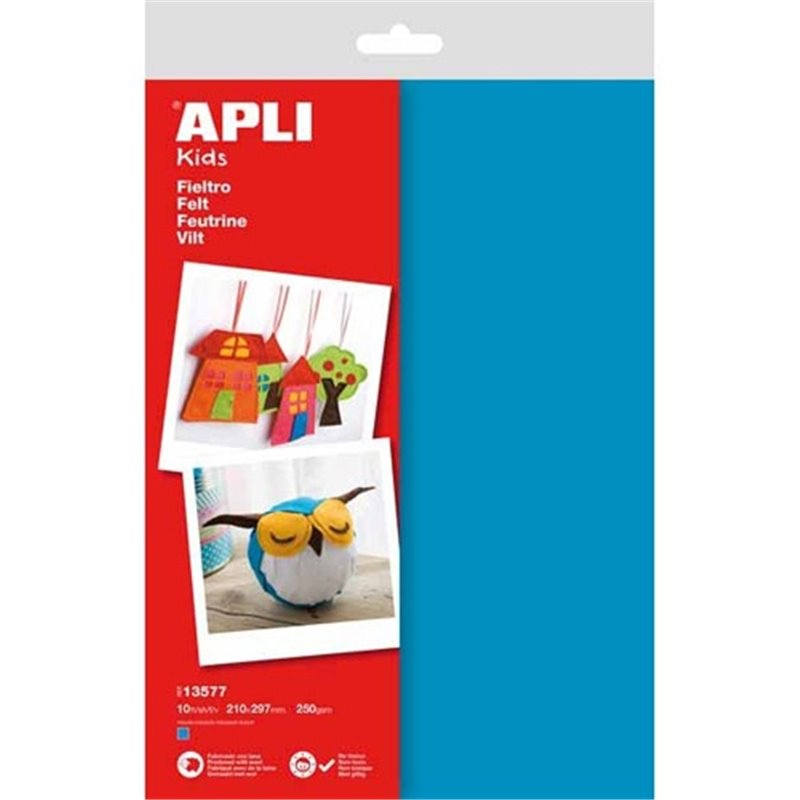 FIELTRO APLI AZUL 10 UNIDADES COD 1357