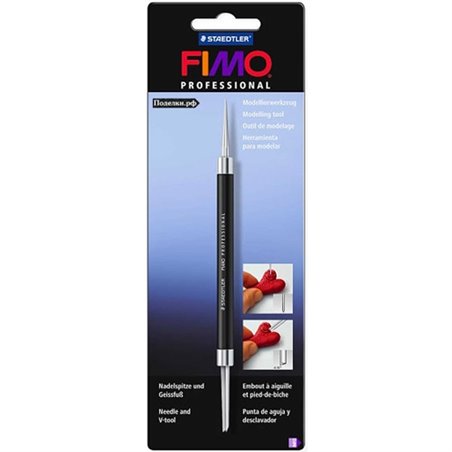 HERRAMIENTA PARA MODELAR FIMO CON PUNTAS DE AGUJA Y PUNTA EN V COD 8711 04 BK