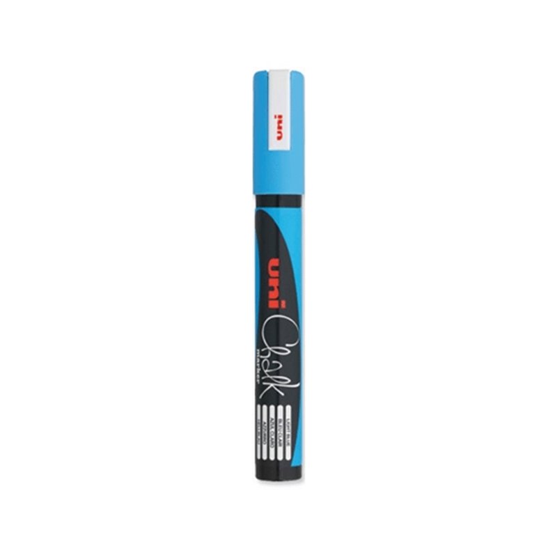 MARCADOR DE TIZA UNI CHALK 1.8-2.5 MM  AZUL CLARO COD PWE-5M0320