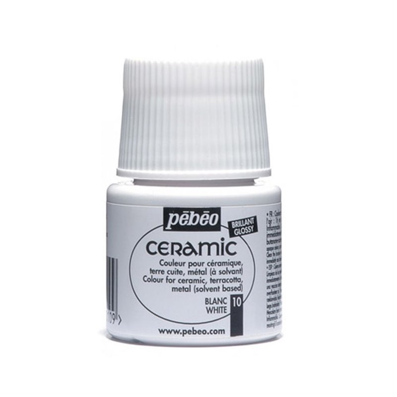 PINTURA PARA CERAMICA PEBEO CERAMIC 45 ML NUM 10 BLANCO COD 025010