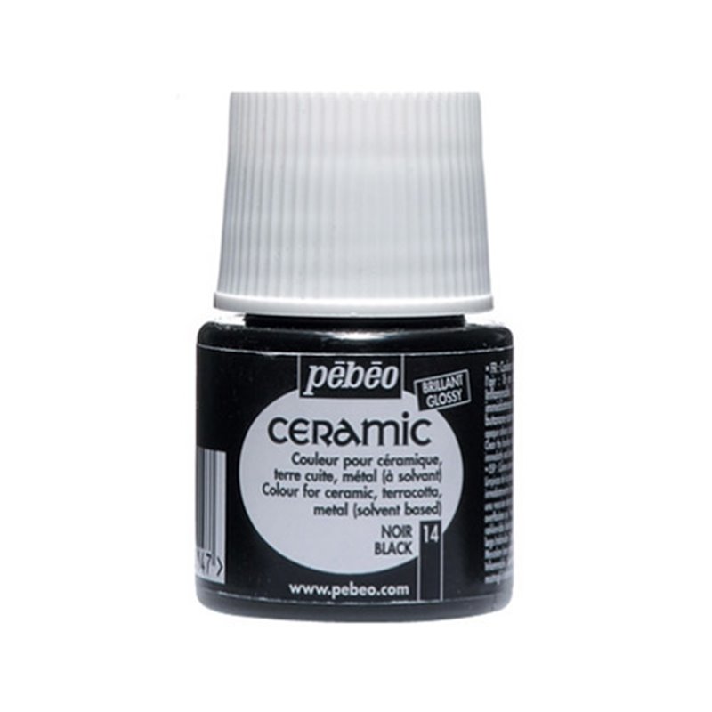 PINTURA PARA CERAMICA PEBEO CERAMIC 45 ML NUM 14 NEGRO COD 025014