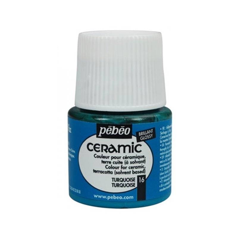 PINTURA PARA CERAMICA PEBEO CERAMIC 45 ML NUM 16 TURQUESA COD 025016