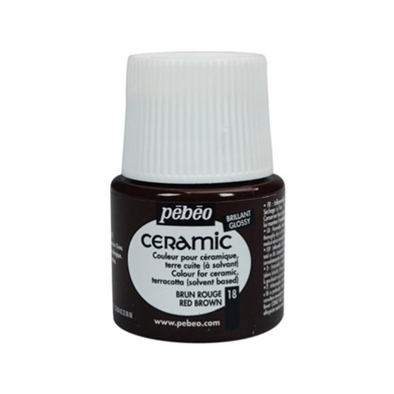 PINTURA PARA CERAMICA PEBEO CERAMIC 45 ML NUM 18 PARDO ROJO COD 025018