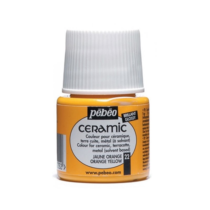 PINTURA PARA CERAMICA PEBEO CERAMIC 45 ML NUM 22 AMARILLO NARANJA COD 025022