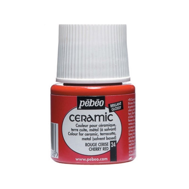 PINTURA PARA CERAMICA PEBEO CERAMIC 45 ML NUM 24 ROJO CEREZA COD 025024