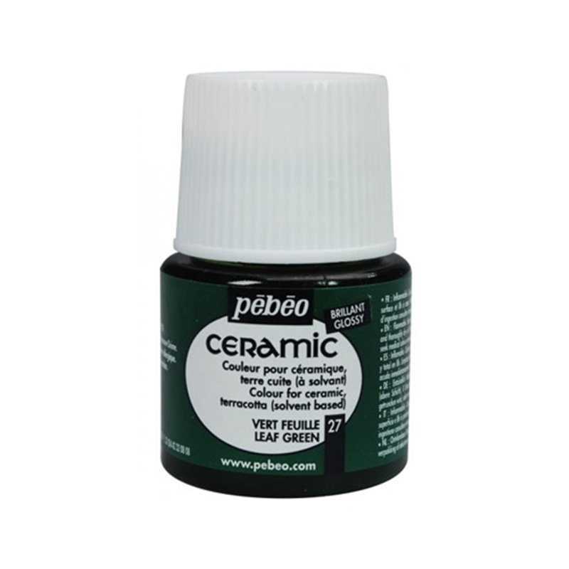 PINTURA PARA CERAMICA PEBEO CERAMIC 45 ML NUM 27 VERDE HOJA COD 025027