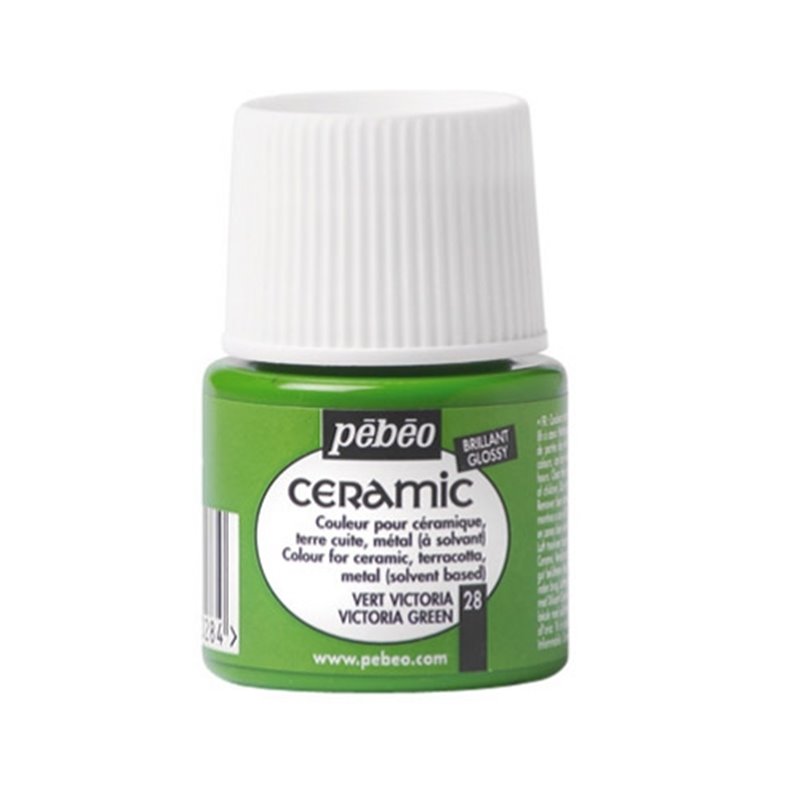 PINTURA PARA CERAMICA PEBEO CERAMIC 45 ML NUM 28 VERDE VICTORIA COD 025028