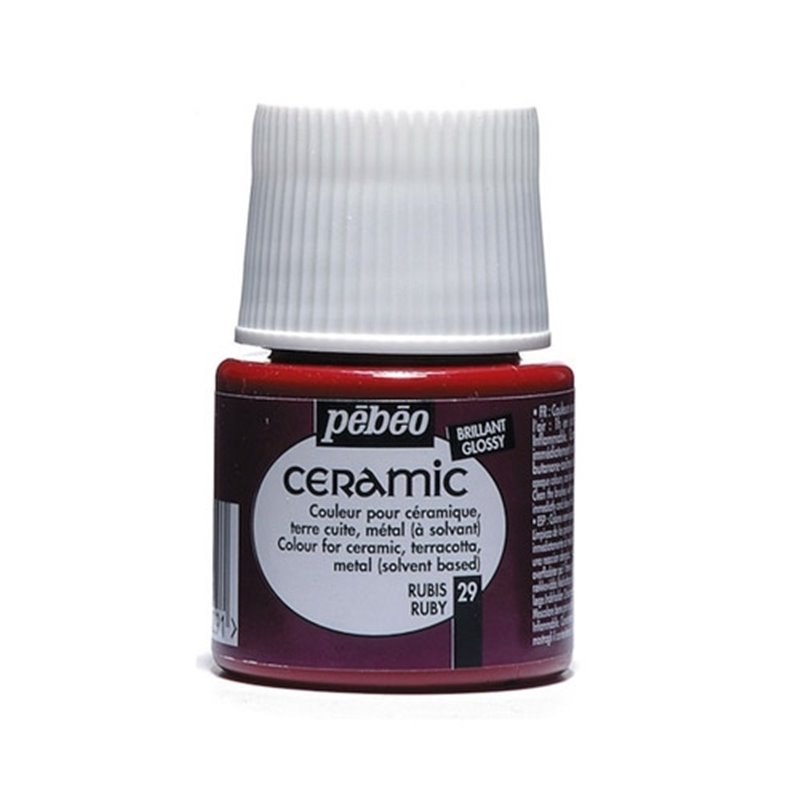 PINTURA PARA CERAMICA PEBEO CERAMIC 45 ML NUM 29 RUBI COD 025029