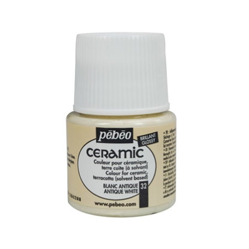 PINTURA PARA CERAMICA PEBEO CERAMIC 45 ML NUM 32 BLANCO ANTIGUO COD 025032