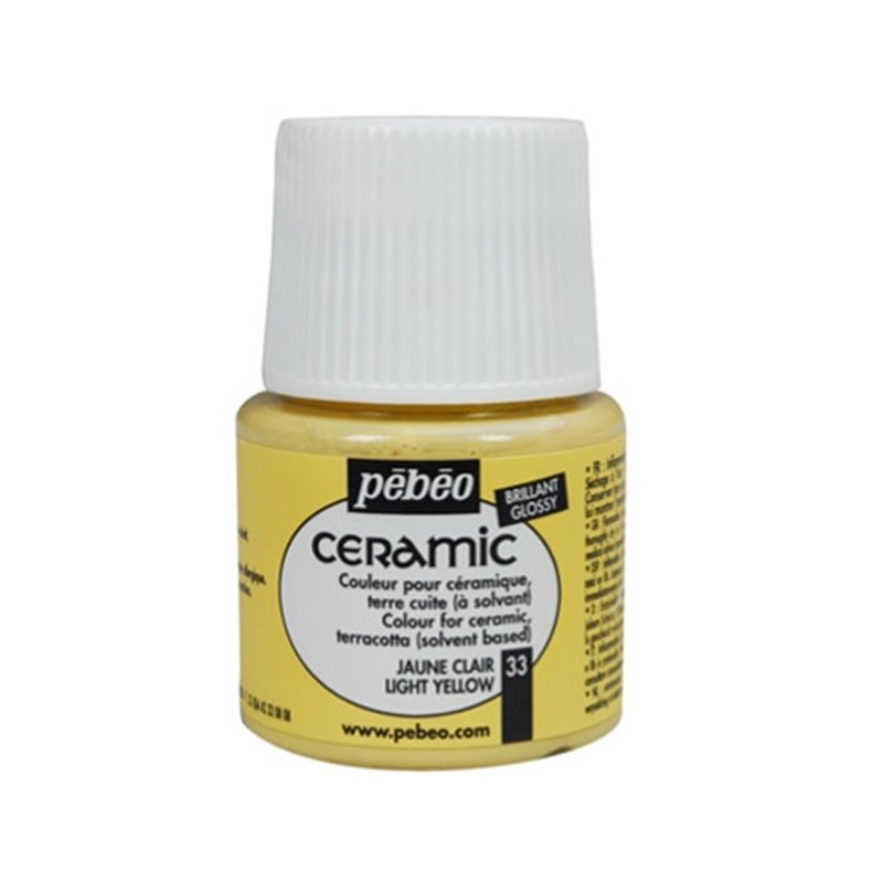 PINTURA PARA CERAMICA PEBEO CERAMIC 45 ML NUM 33 AMARILLO CLARO COD 025033