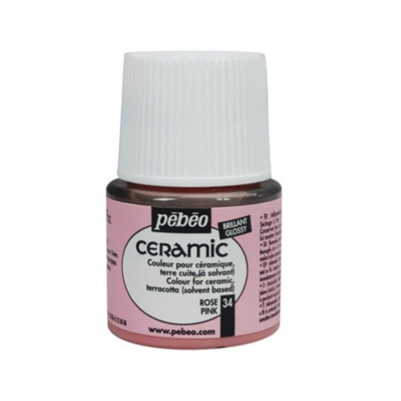 PINTURA PARA CERAMICA PEBEO CERAMIC 45 ML NUM 34 ROSA COD 025034