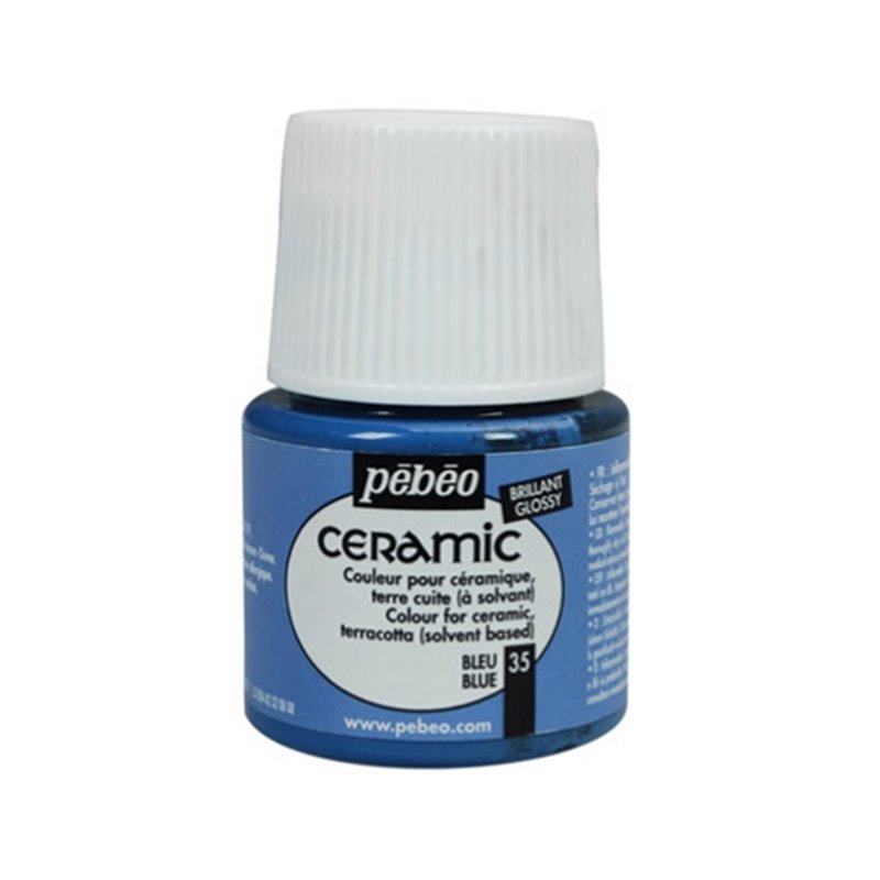 PINTURA PARA CERAMICA PEBEO CERAMIC 45 ML NUM 35 AZUL COD 025035