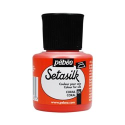 PINTURA PARA SEDA PEBEO SETASILK 45 ML NUM 04 CORAL COD 181004