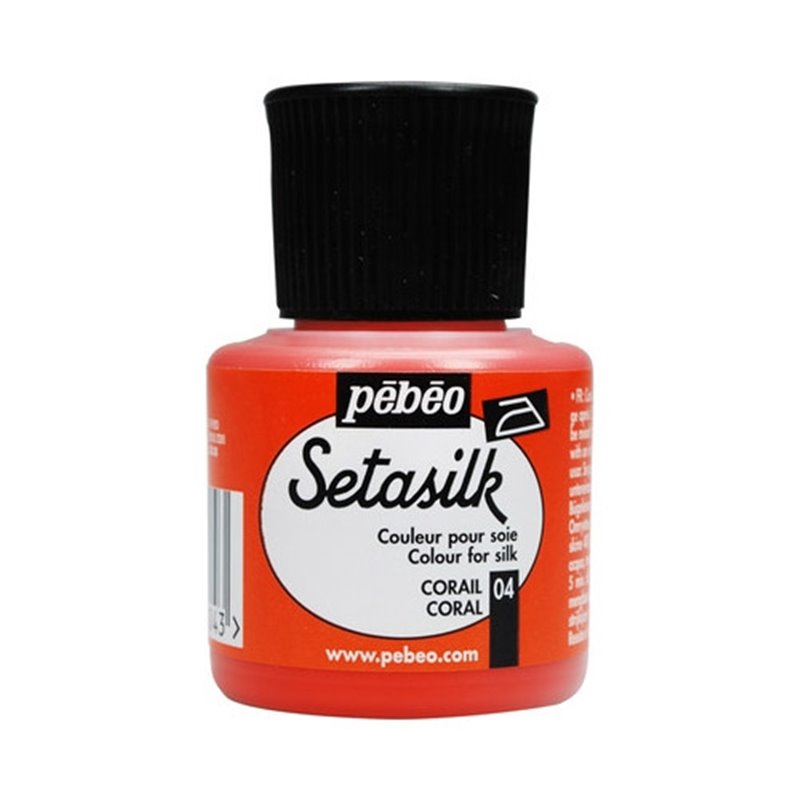 PINTURA PARA SEDA PEBEO SETASILK 45 ML NUM 04 CORAL COD 181004