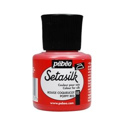 PINTURA PARA SEDA PEBEO SETASILK 45 ML NUM 05 ROJO AMAPOLA COD 181005