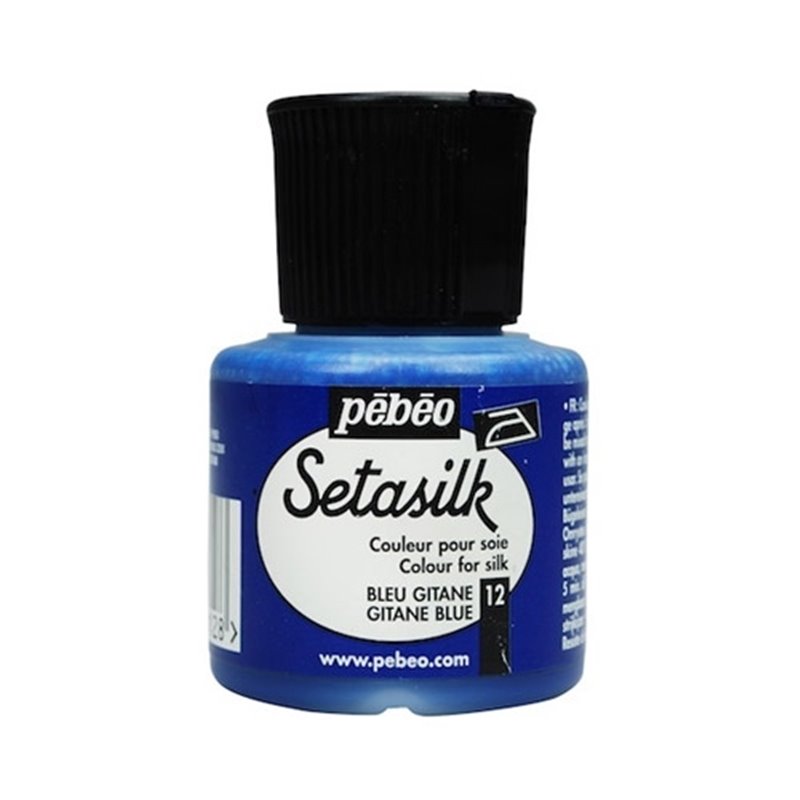 PINTURA PARA SEDA PEBEO SETASILK 45 ML NUM 12 AZUL GITANO COD 181012