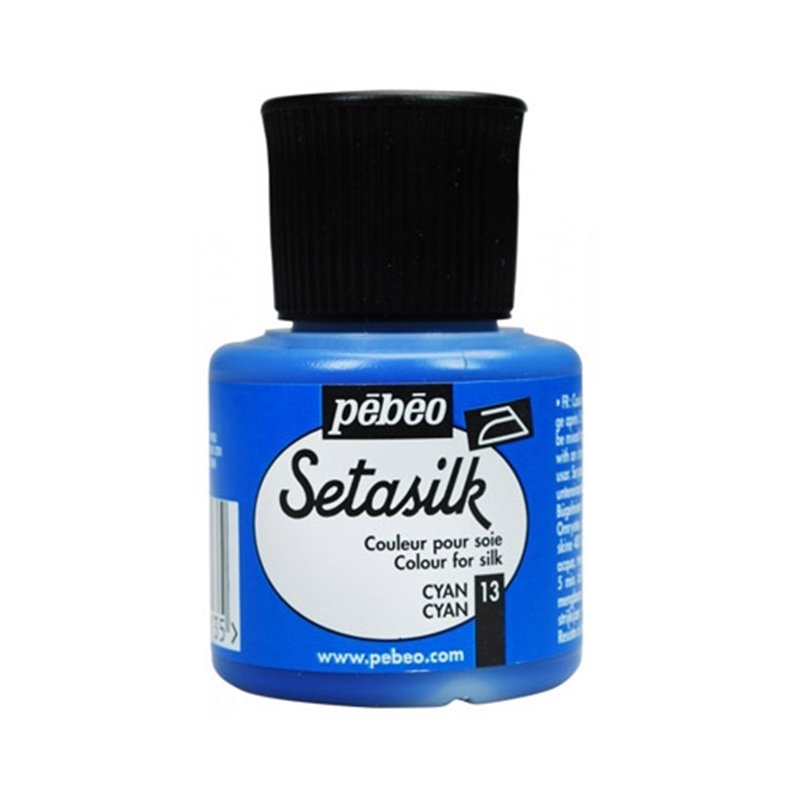 PINTURA PARA SEDA PEBEO SETASILK 45 ML NUM 13 CYAN COD 181013