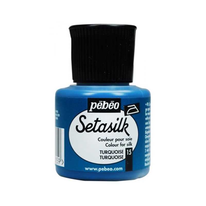 PINTURA PARA SEDA PEBEO SETASILK 45 ML NUM 15 TURQUESA COD 181015