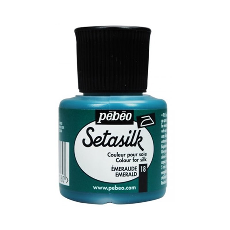 PINTURA PARA SEDA PEBEO SETASILK 45 ML NUM 18 ESMERALDA COD 181018