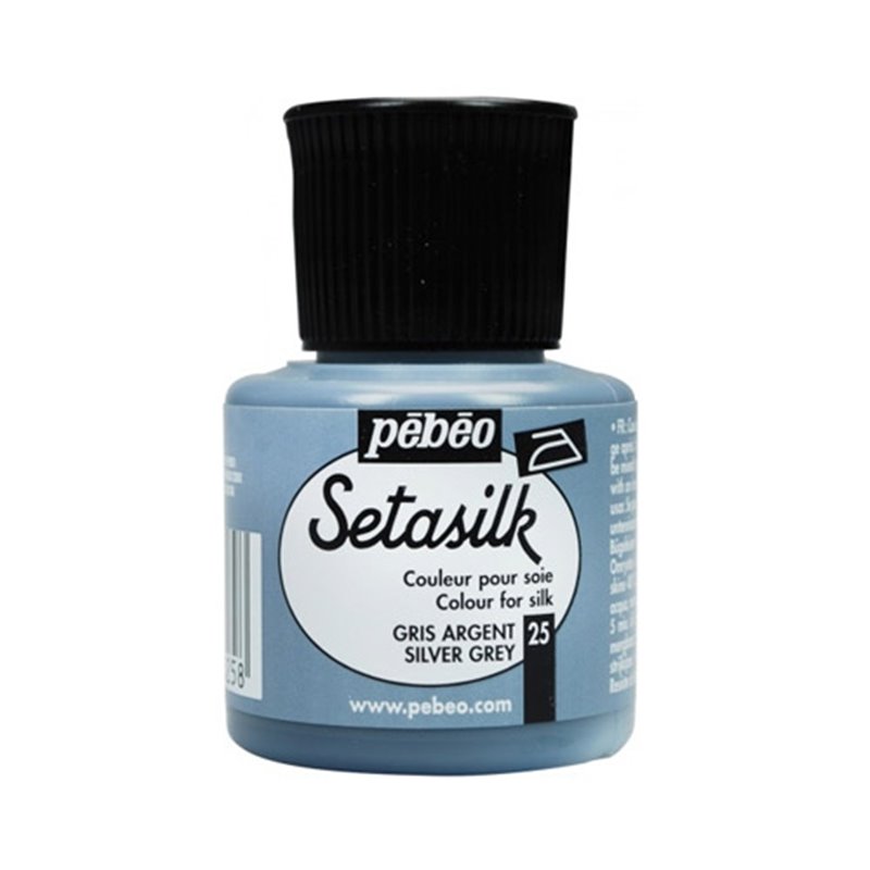 PINTURA PARA SEDA PEBEO SETASILK 45 ML NUM 25 GRIS PLATA COD 181025