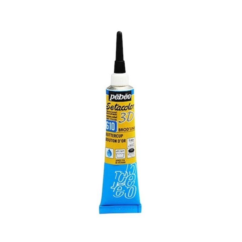 PINTURA PARA TELA PEBEO SETACOLOR 3D 45 ML NUM 10 BOTON DE ORO COD 557610