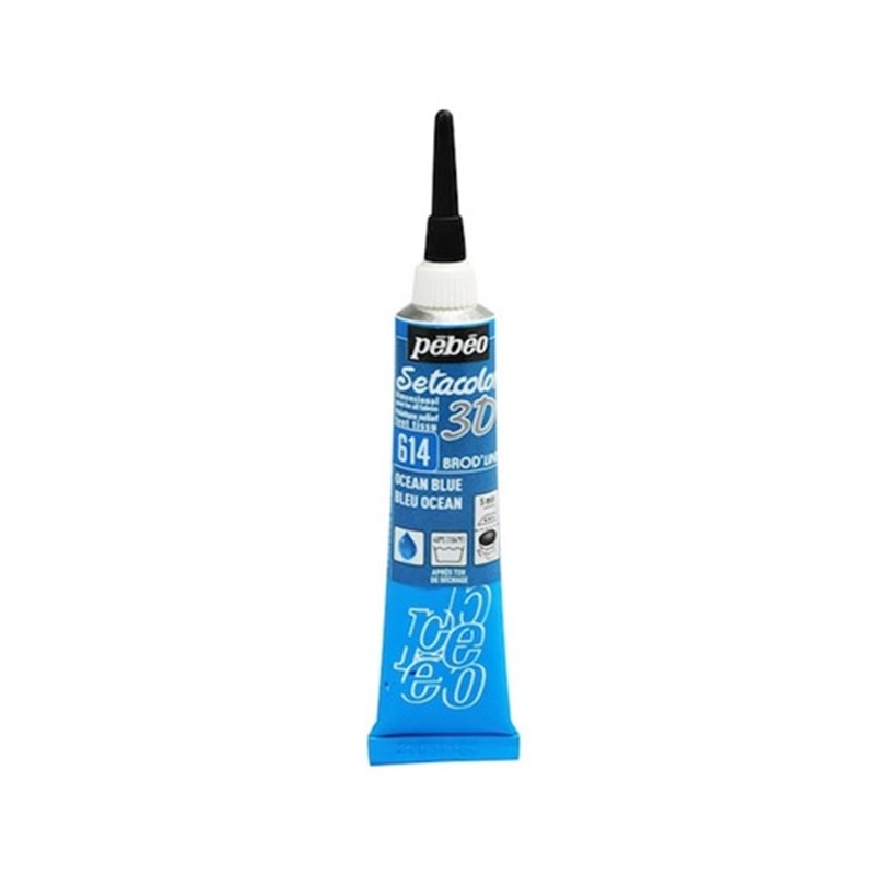 PINTURA PARA TELA PEBEO SETACOLOR 3D 45 ML NUM 14 AZUL OCEANO COD 557614