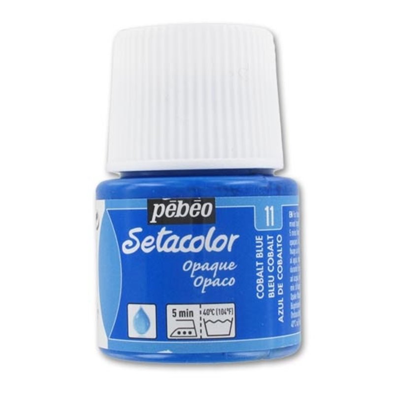 PINTURA PARA TELA PEBEO SETACOLOR OPACO 45 ML NUM 11 AZUL COBALTO COD 295011