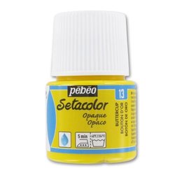PINTURA PARA TELA PEBEO SETACOLOR OPACO 45 ML NUM 13 BOTON DE ORO COD 295013