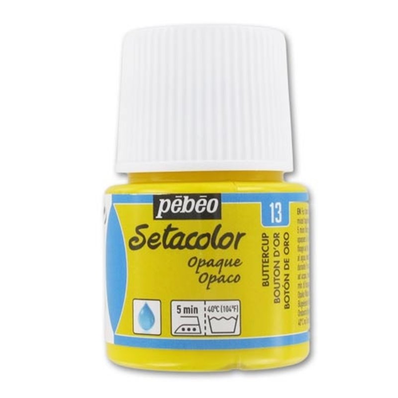 PINTURA PARA TELA PEBEO SETACOLOR OPACO 45 ML NUM 13 BOTON DE ORO COD 295013