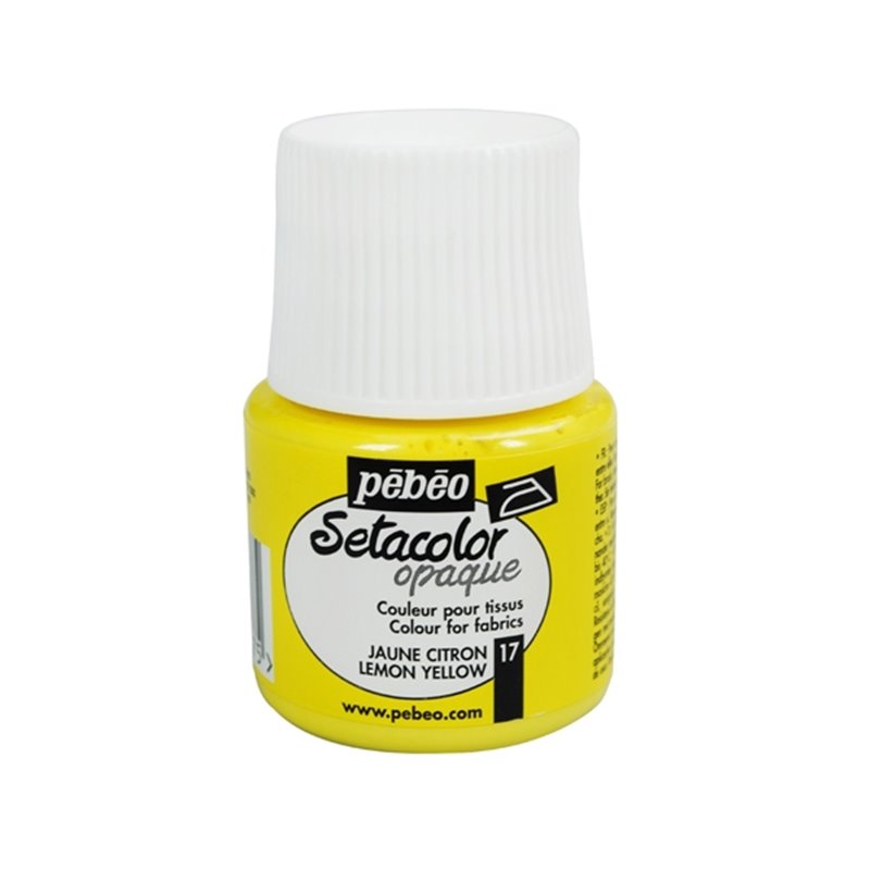 PINTURA PARA TELA PEBEO SETACOLOR OPACO 45 ML NUM 17 LIMON COD 295017