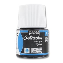 PINTURA PARA TELA PEBEO SETACOLOR OPACO 45 ML NUM 19 NEGRO COD 295019