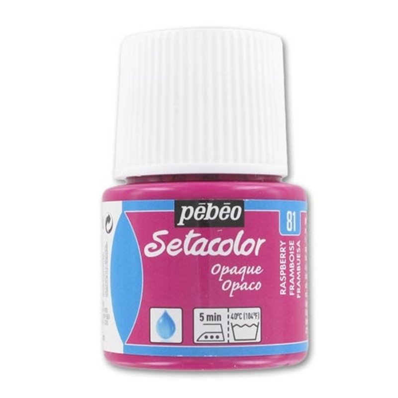 PINTURA PARA TELA PEBEO SETACOLOR OPACO 45 ML NUM 81 FRAMBUESA COD 295081