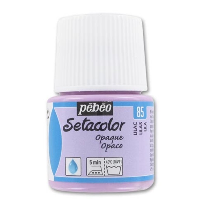 PINTURA PARA TELA PEBEO SETACOLOR OPACO 45 ML NUM 85 LILAS COD 295085