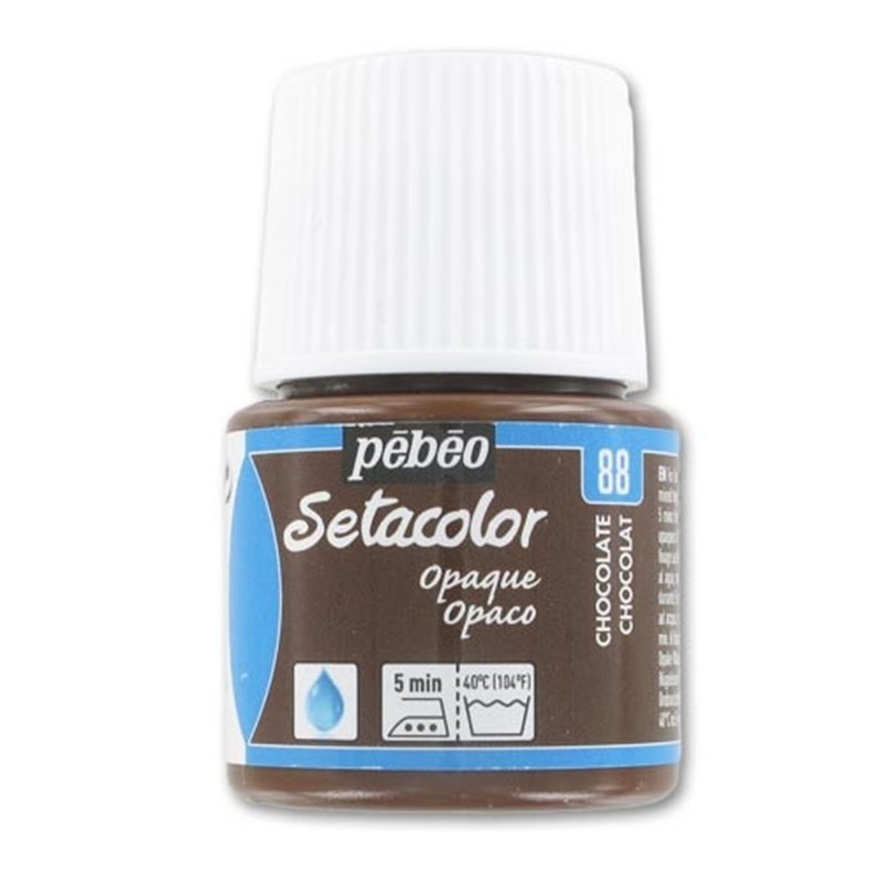 PINTURA PARA TELA PEBEO SETACOLOR OPACO 45 ML NUM 88 CHOCOLATE COD 295088