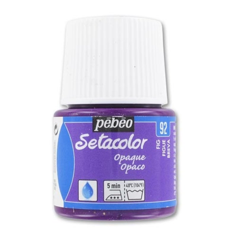 PINTURA PARA TELA PEBEO SETACOLOR OPACO 45 ML NUM 92 HIGO COD 295092