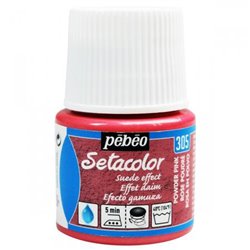 PINTURA PARA TELA PEBEO SETACOLOR OPACO EFECTO ANTE 45 ML NUM 305 POLVO DE ROSA COD 295305