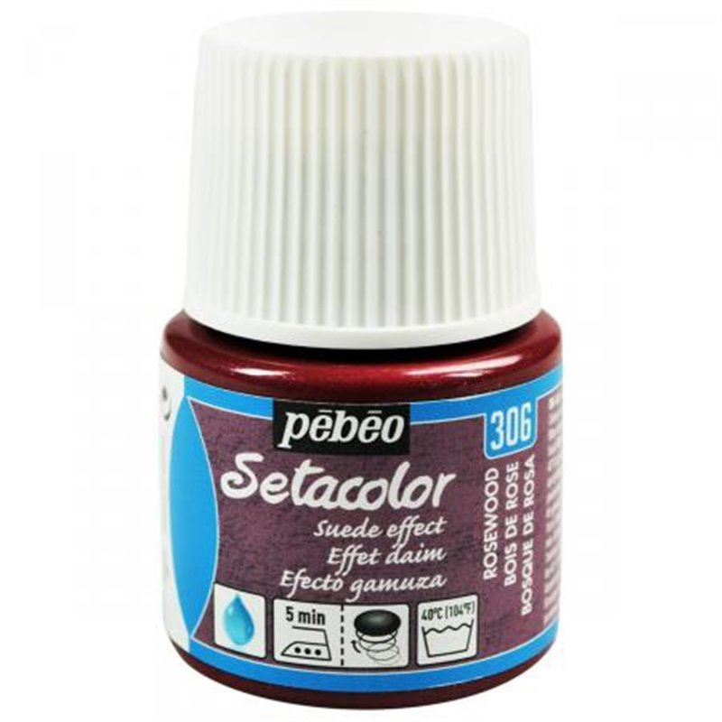 PINTURA PARA TELA PEBEO SETACOLOR OPACO EFECTO ANTE 45 ML NUM 306 BOIS DE ROSE COD 295306