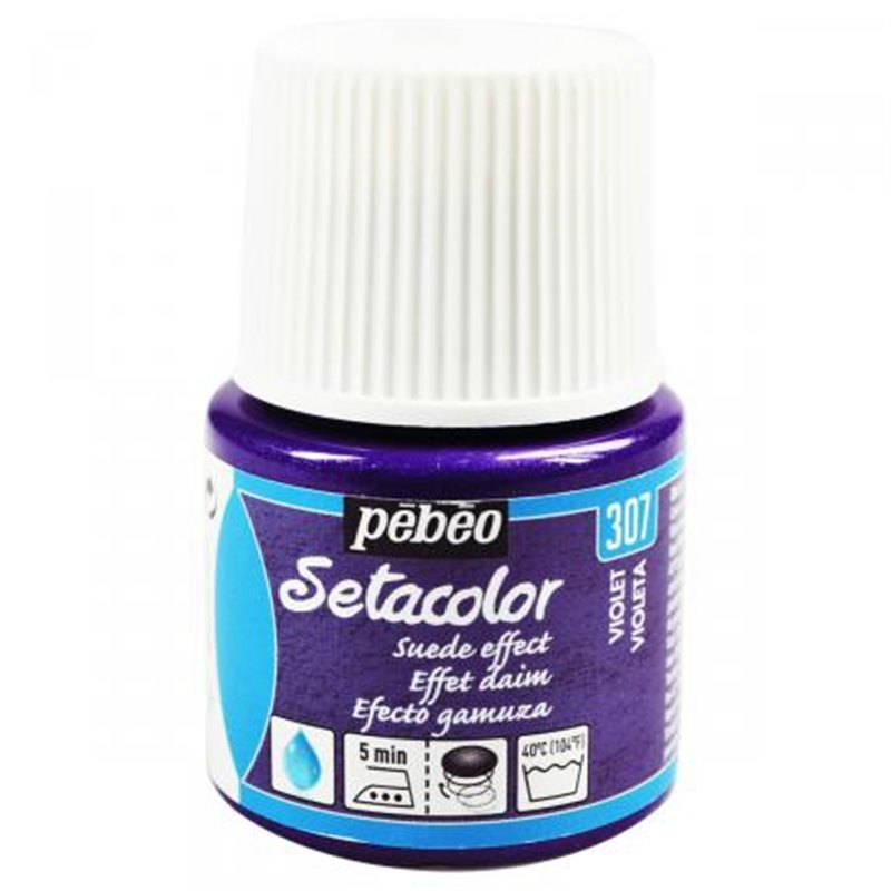 PINTURA PARA TELA PEBEO SETACOLOR OPACO EFECTO ANTE 45 ML NUM 307 VIOLETA COD 295307