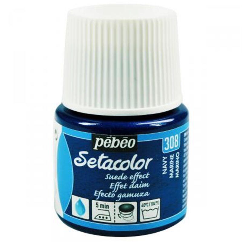 PINTURA PARA TELA PEBEO SETACOLOR OPACO EFECTO ANTE 45 ML NUM 308 MARINO COD 295308