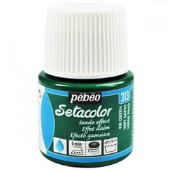 PINTURA PARA TELA PEBEO SETACOLOR OPACO EFECTO ANTE 45 ML NUM 313 VERDE PINO COD 295313