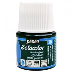 PINTURA PARA TELA PEBEO SETACOLOR OPACO EFECTO ANTE 45 ML NUM 314 VERDE PETROLEO COD 295314