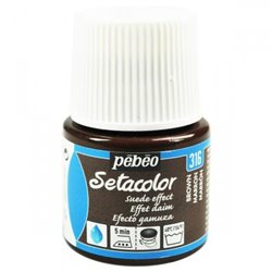PINTURA PARA TELA PEBEO SETACOLOR OPACO EFECTO ANTE 45 ML NUM 316 MARRON COD 295316
