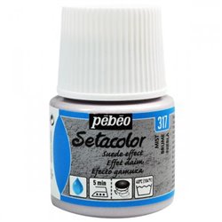 PINTURA PARA TELA PEBEO SETACOLOR OPACO EFECTO ANTE 45 ML NUM 317 BRUMA COD 295317