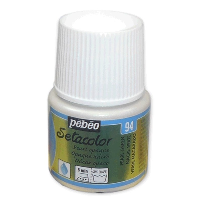 PINTURA PARA TELA PEBEO SETACOLOR OPACO NACARADO 45 ML NUM 94 NACAR VERDE COD 202094