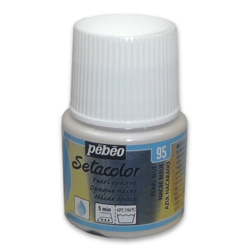 PINTURA PARA TELA PEBEO SETACOLOR OPACO NACARADO 45 ML NUM 95 NACAR AZULADO COD 202095