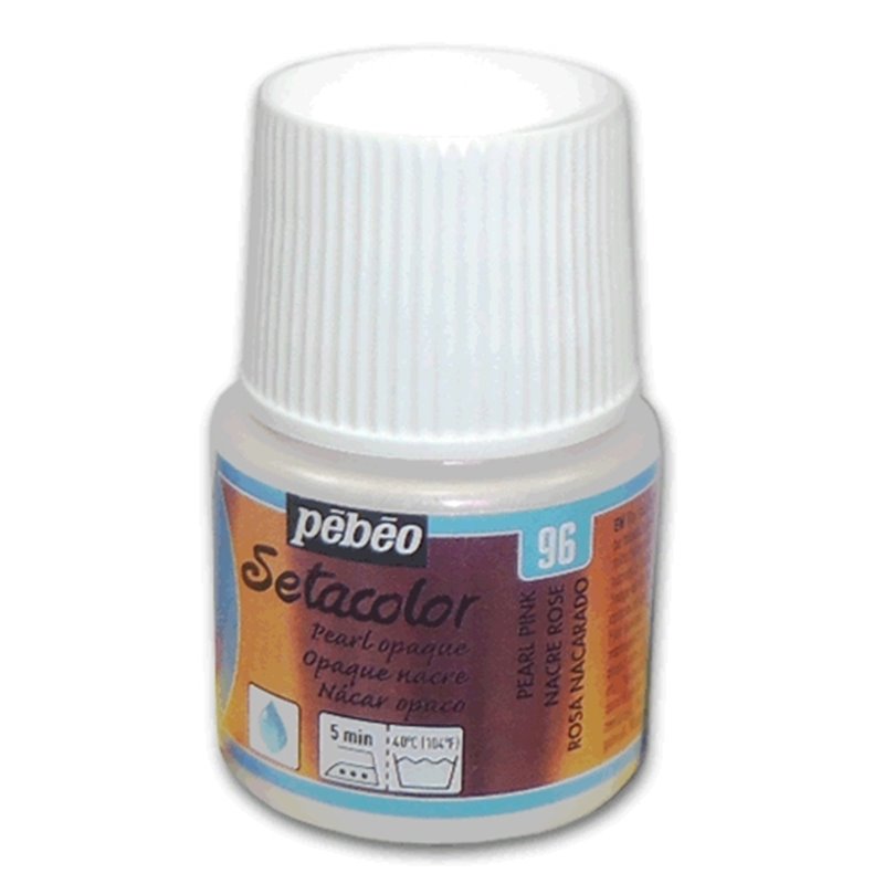 PINTURA PARA TELA PEBEO SETACOLOR OPACO NACARADO 45 ML NUM 96 NACAR ROSADO COD 202096