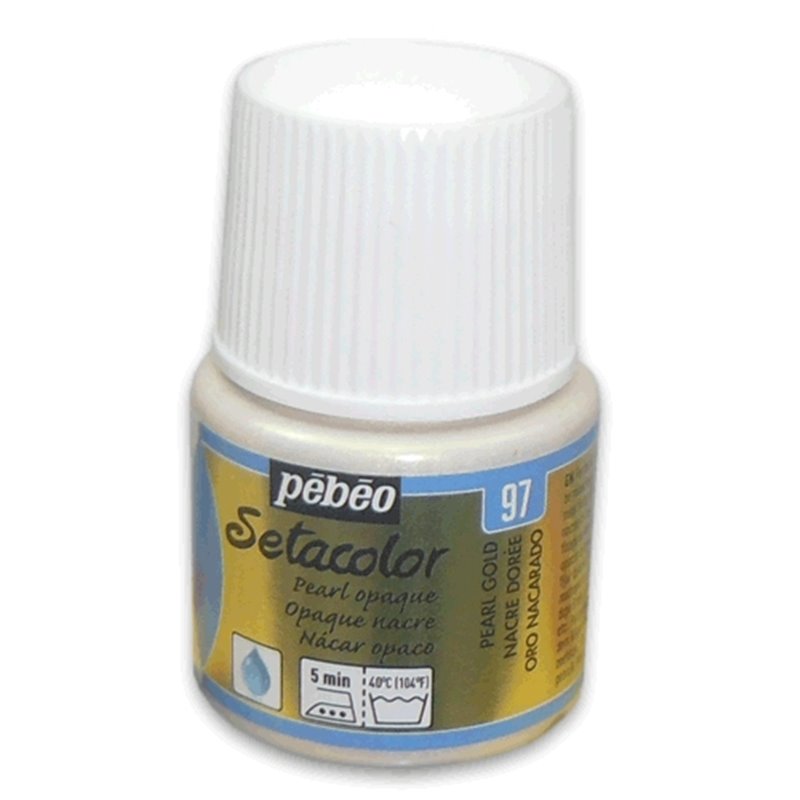 PINTURA PARA TELA PEBEO SETACOLOR OPACO NACARADO 45 ML NUM 97 NACAR DORADO COD 202097