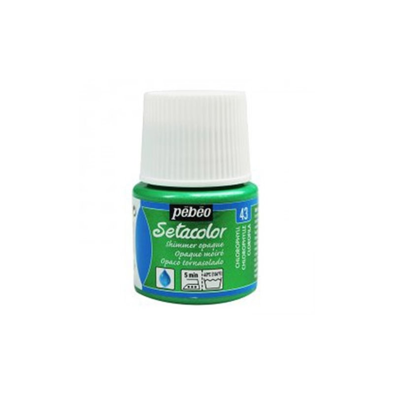 PINTURA PARA TELA PEBEO SETACOLOR OPACO TORNASOLADO 45 ML NUM 43 CLOROFILA 295043