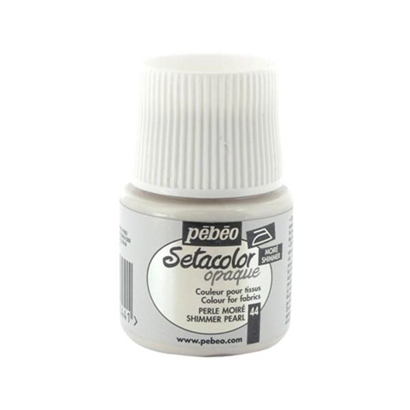 PINTURA PARA TELA PEBEO SETACOLOR OPACO TORNASOLADO 45 ML NUM 44 PERLA COD 295044