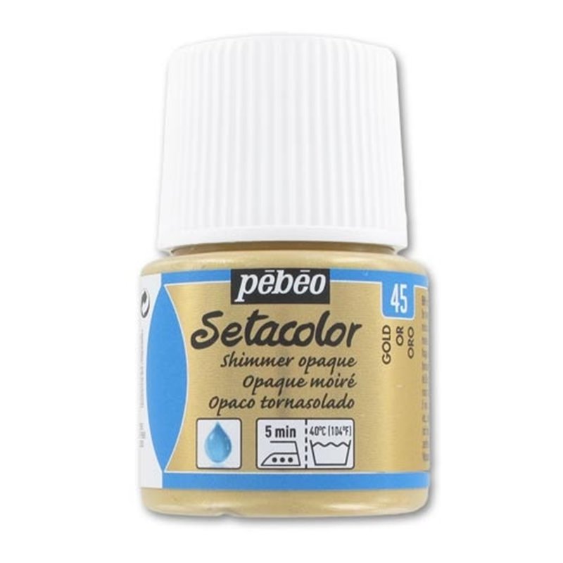 PINTURA PARA TELA PEBEO SETACOLOR OPACO TORNASOLADO 45 ML NUM 45 ORO COD 295045